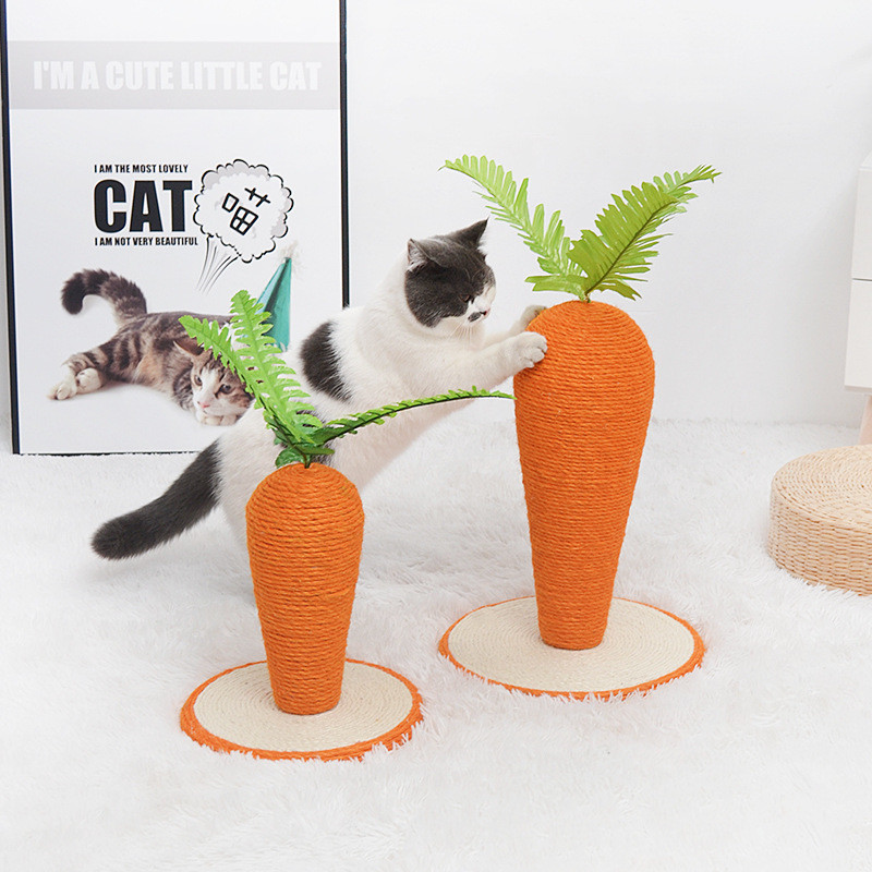 Морквяний міні-сизалевий котячий деревний дряпка для кошенят (2)